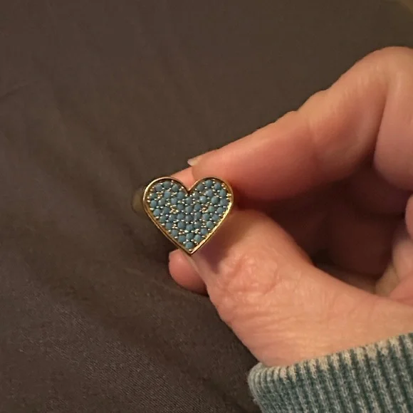 Park Lane Gold Heart Ring with Turquoise Accents - Picture 3 of 3